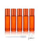 5 Pack 10ml Colorful Frosted Glass Roll On Bottles, Empty Essential Oil Glass Roller Bottle with Stainless Steel Roller