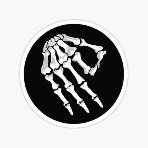 3 pcs Set | Circle Game Skeleton Hand Stickers for Hard Hats, Decals for Welders, Mechanics, and Tool Boxes