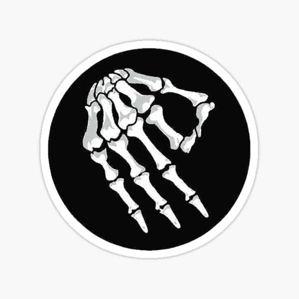 3 pcs Set | Circle Game Skeleton Hand Stickers for Hard Hats, Decals for Welders, Mechanics, and Tool Boxes