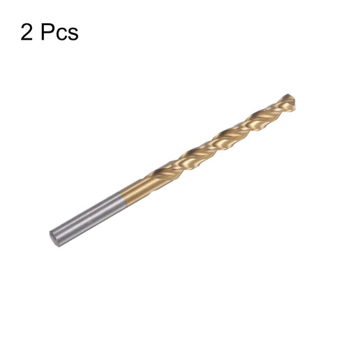 HARFINGTON 2pcs Twist Drill Bits - 5.8mm Titanium Coated HSS-E M42 High Speed Steel for Stainless Steel