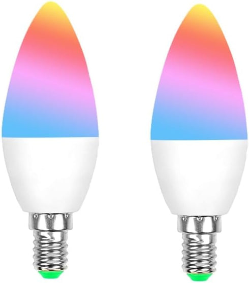 ngnsky Tuya Bluetooth E14 Smart RGBCW Candle LED Light Bulbs, Music Sync Color