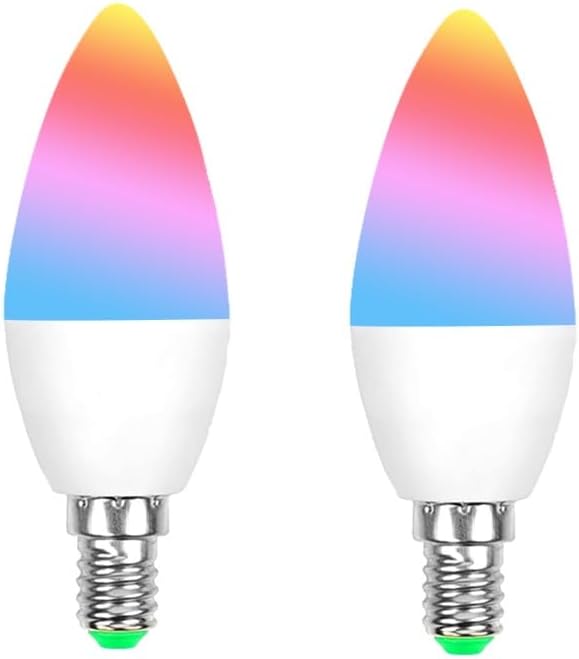 ngnsky Tuya Bluetooth E14 Smart RGBCW Candle LED Light Bulbs, Music Sync Color