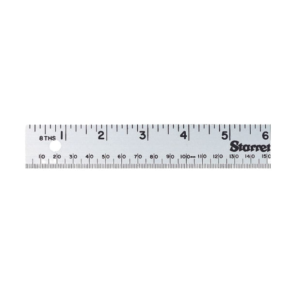 Starrett Aluminum Meter Stick, Metric/English - 39.37" Blade Length, 1-1/8" Width, 0.075" Thickness with 1mm, 1/8"