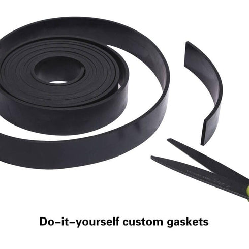 TORRAMI Solid Neoprene Rubber Strips Roll, 1/16 inch Thick X 1 inch Wide X 20 Feet for DIY Weather Stripping