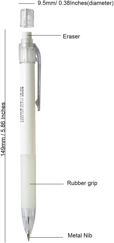 Mechanical Pencil Set 4PCS 0.5mm with 100 HB Lead and 3 Erasers for Students