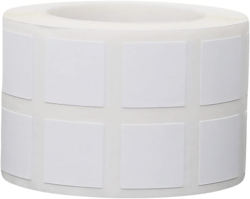 White 1/2" Inch Square Adhesive Labels - 1,000 Color Coding Dot Stickers for Inventory Management