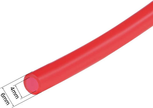 uxcell Silicone Tube, 5/32"(4mm) ID x 1/4"(6mm) OD 3.3ft(1m) Rubber Tubing Air Hose Water Pipe for Pump Transfer Red