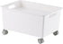 Cyrank Rolling Crate, Portable Rolling Shopping Cart Movable PP Utility Crate Basket on