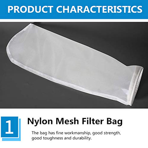 Nylon Mesh Filter Socks Bag 7 Inch Ring 75 Micron by 16 Inch Long NMO Filter Bags - 1 Pack