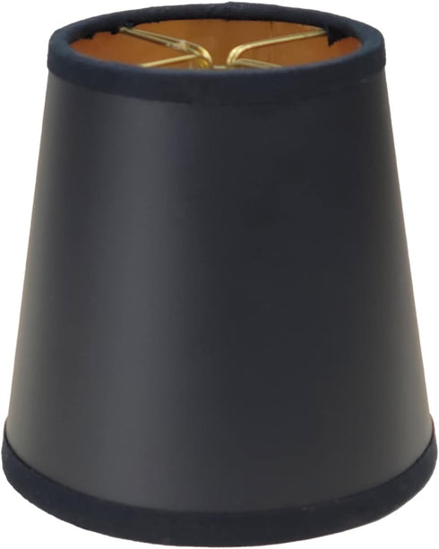 Royal Designs, Inc. CS-115BLK/GL Empire Black Parchment Chandelier Shade with Gold Lining,