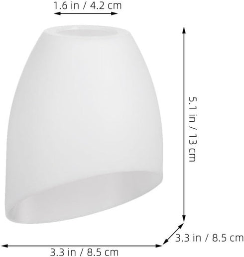 2pcs 42mm Angoily Plastic Small Lamp Shade Floor Light Covers Replacement White Shade Covers Inclined Horseshoe Shape