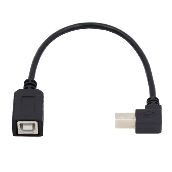 cablecc Type B Male to Female USB 2.0 Extension Cable 90 Degree