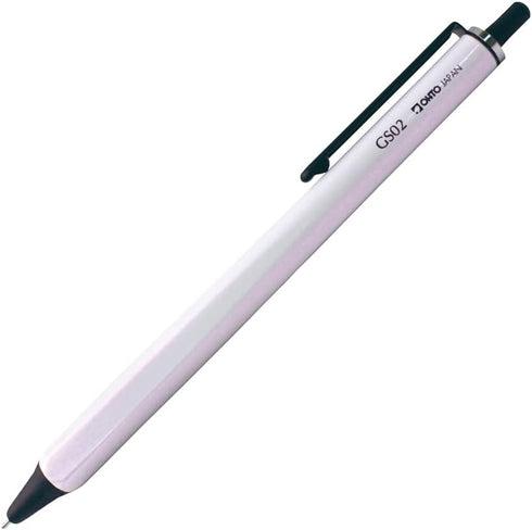 OHTO GS02 Roller Gel Pen – Retractable Needle Tip 0.5mm Fine Point, Pearl White Barrel, Ultra-Quick Drying Black Gel Ink
