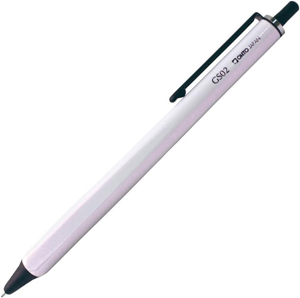 OHTO GS02 Roller Gel Pen – Retractable Needle Tip 0.5mm Fine Point, Pearl White Barrel, Ultra-Quick Drying Black Gel Ink