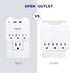 Tech2 3-Outlet Surge Protector Power Strip with 2 USB Charging Ports, ETL Certified Adapter for Home, School, or Office