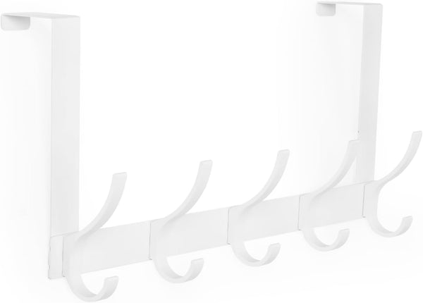 Over The Door Hooks, 10 Coat Hanger Hooks for Bathroom, Fits 1-3/4" Thick Door for Hanging Towels