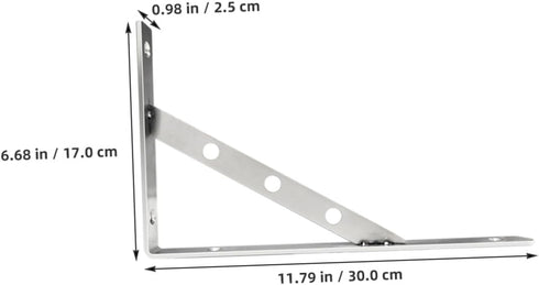 jojofuny Solid Thick Stainless Steel Type Shelf Holder Heavy Duty Wall Mounted Bracket Support for DIY Floating Shelves