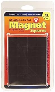 Hygloss 3/4" Self-Adhesive Magnetic Squares - Peel & Stick Magnet Circles for Crafts, Classroom & Refrigerators - Square Sticky Magnet Stickers, Pack of 40