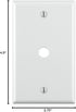 1-Gang .406 Inch Thermoset, 88013, Leviton Hole Device Telephone/Cable Wallplate, Standard Size, Box Mount, White