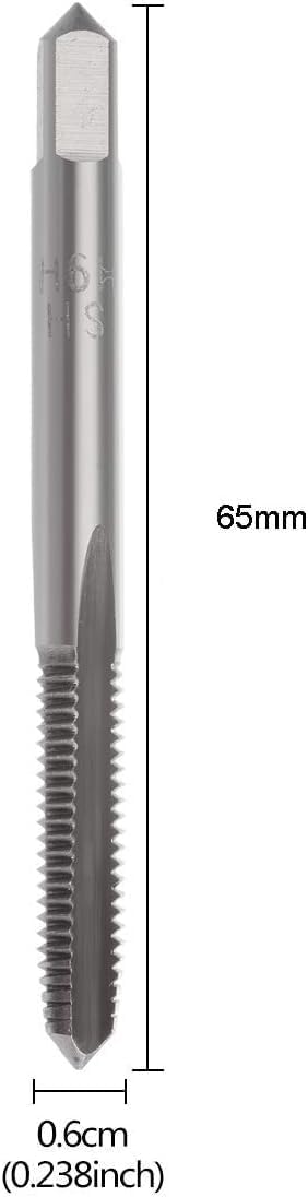 M6 x 1mm Metric Machine Tap, RUIAN HSS Right Hand Threading Screw Tapping Tool 6Pcs with 3 Straight Flutes
