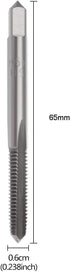 M6 x 1mm Metric Machine Tap, RUIAN HSS Right Hand Threading Screw Tapping Tool 6Pcs with 3 Straight Flutes