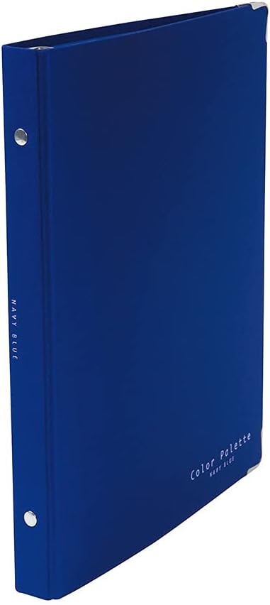 Kokuyo Color Palette Metal Round Ring Binder, B5-S, 26 Holes, Navy Blue, 100 Sheets, Japan Import
