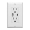USB Charger and Receptacle Outlet, 4.8A 120V Wall Charging Ports, Fast-Charging Electrical Ports, Cover Plate Included