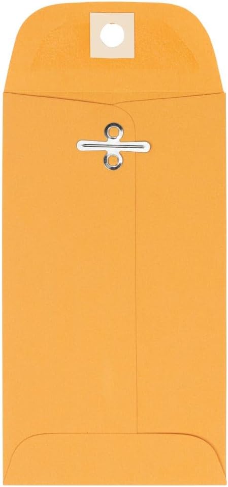 LUXPaper #5 1/2 Coin Envelopes, Clasp, 3 1/8" x 5 1/2", Golden Kraft, 50 Qty