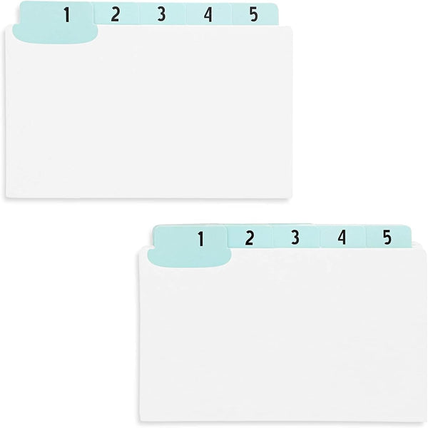Paper Junkie Index Card Dividers Numbers 1-31 - 3 x 5 in Turquoise UV-Laminated Tabs, 2-Pack