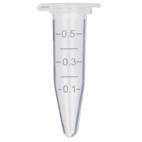 stonylab Micro Centrifuge Tubes, 0.5ml Graduated Clear Plastic Vials with Flat-Top Snap Cap, Pack of 500