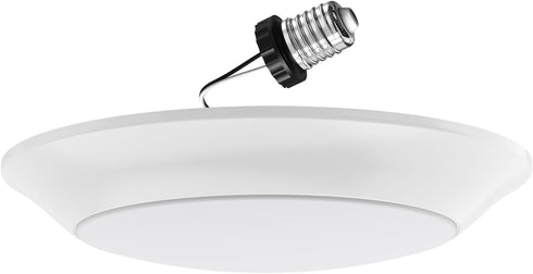 Diodesy- 7-Inch Round Flush Mount Disk Hardwire Light Fixture Retrofit Ceiling White
