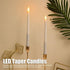 Pssopp 2pcs LED Taper Candles, Flameless Electronic Candle Light for Festivals and Parties