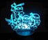 WS Designs 6.5" 3D Baby Turtles in Ninja Cosplay Wide Laser Engraved Effect Acrylic LED Desk Top Night Lamp
