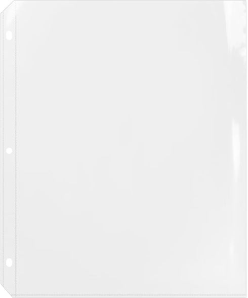 Lubudingjoy Plastic Sleeves for Recipe Binders 8.5 x 11, 50 Count, Top Loading Clear Page Protectors