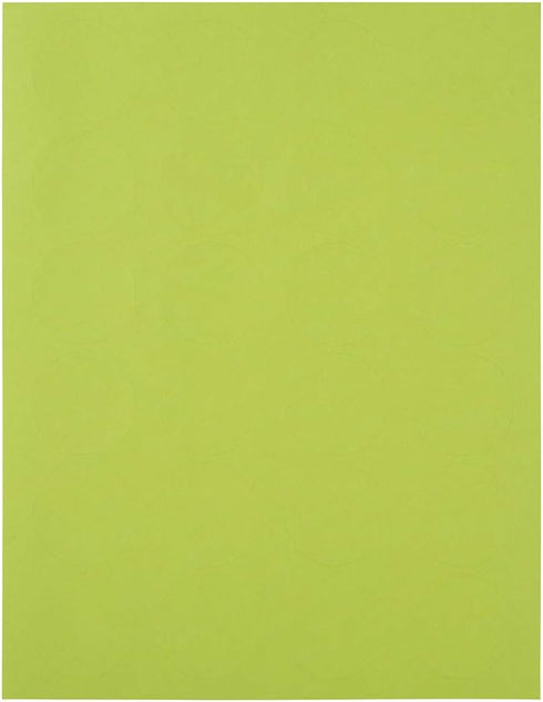 JAM PAPER Ultra Lime Green Circle Label Sticker Seals, 1 2/3 Inch Diameter, 120 Round Labels/Pack