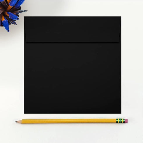 LUXPaper Square Invitation Envelopes | Peel & Press | 6" x 6" | Midnight Black | 50 Qty | 80lb. Text