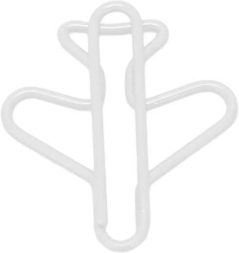 Paper Clip Holder for Desk, 100 Pieces Cute Paper Clips, Anti Slip Light Durable White Plane Shape Fancy Paperclips for