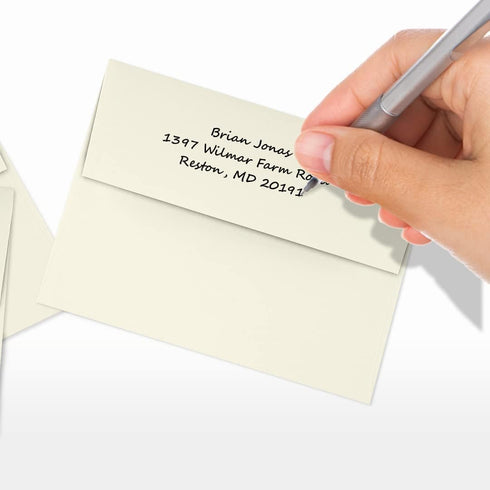 LUXPaper A2 Foil Lined Invitation Envelopes | Peel & Press | Natural w/Gold LUX Lining | 50 Qty