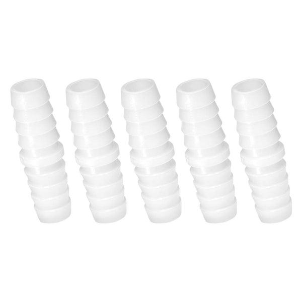 Quickun Plastic Hose Barb Fitting, 3/8" x 3/8" Barbed Splicer Joint Adapter, Pack of 5