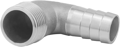Joywayus 1" Hose Barb x 3/4" NPT Male Home Brew Pipe Fitting - Stainless Steel 90 Degree Elbow Adapter