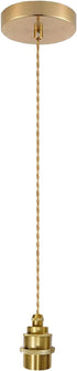 1-Light 4.92ft E26 Bulbs Gold Pendant Light Kit Mini Pendant Lights Cord Adjustable Ceramic Metal Hanging Ceiling