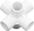 10PCS PVC Plastic Pipe Connector, 6 Way Elbow Fittings for 25mm Inner Diameter Pipe (White)