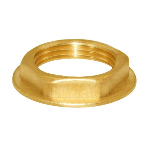 Joywayus 1" Female Thread Brass Pipe Fitting, Flange Hex Lock Nut (Pack of 2)