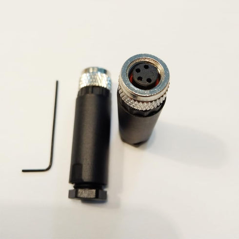 5Pcs M8 4 Pin Female Connector, Field Assembly Wireable Adapter, IP67 Waterproof for Electric Bicycles.