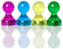 Bullseye Office Assorted Acrylic Push Pin Magnets - Perfect for Refrigerator, Whiteboard, Office Magnets (48, Assorted)