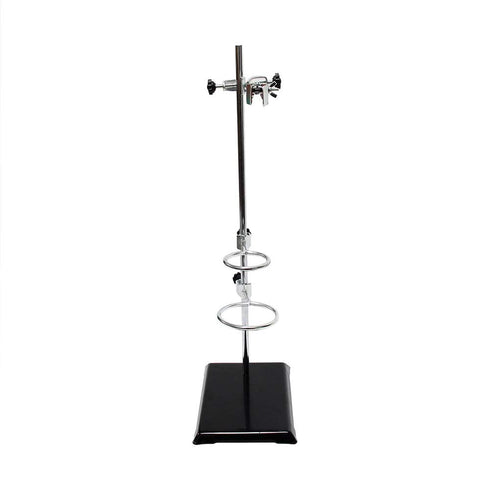 Laboratory Retort Support Stand for Titration Extraction - XMWangzi with Burette Clamp and 2 Flask Ring Clamps