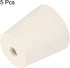 MECCANIXITY Rubber Tapered Plug 22mm to 28mm with 8mm Hole for Test Tubes, White, 5 Pieces