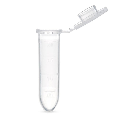 Globe Scientific 111568 Polypropylene Graduated Microcentrifuge Tube, Snap Cap, Round Bottom, Natural, 2mL Capacity,