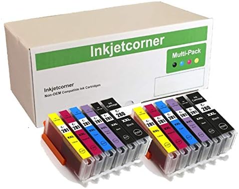 Inkjetcorner Compatible Ink Cartridges Replacement for 280 281 (12-Pack) for PGI-280XXL CLI-281XXL for TS8322 TS8320