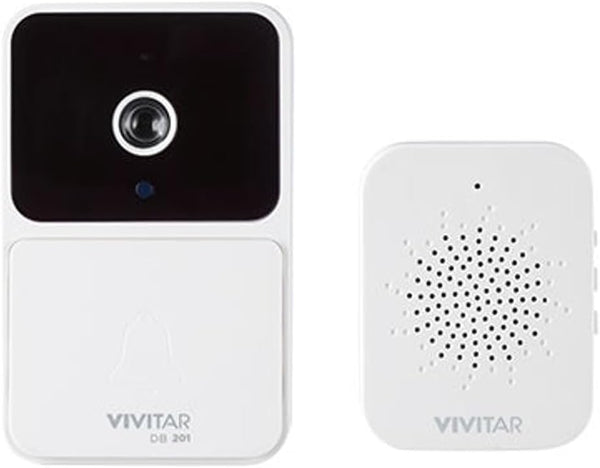Vivitar Smart Security WiFi Doorbell Camera w/USB Chime Kit DB201